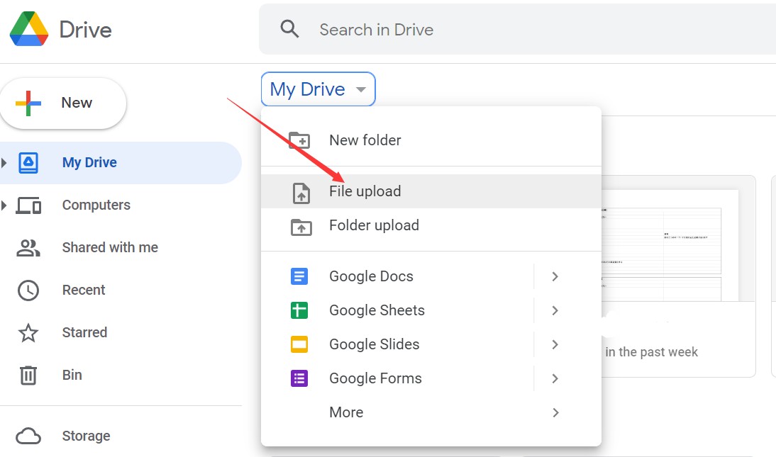 google ocr upload
